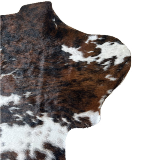 Tapis en cuir tricolore (Marron, Blanc et Noir) XL