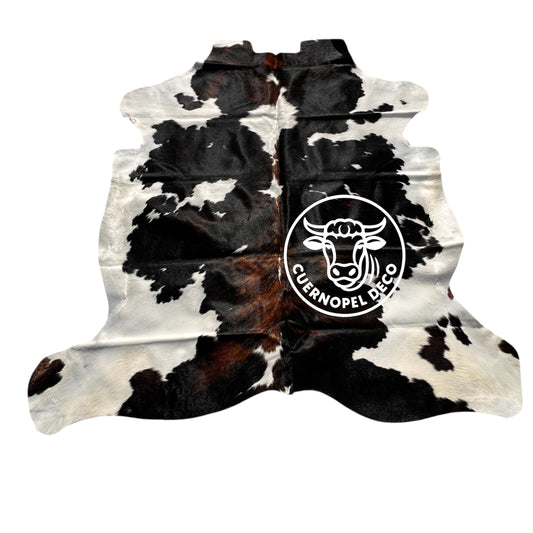 Tapis XL en cuir véritable de vache tricolore