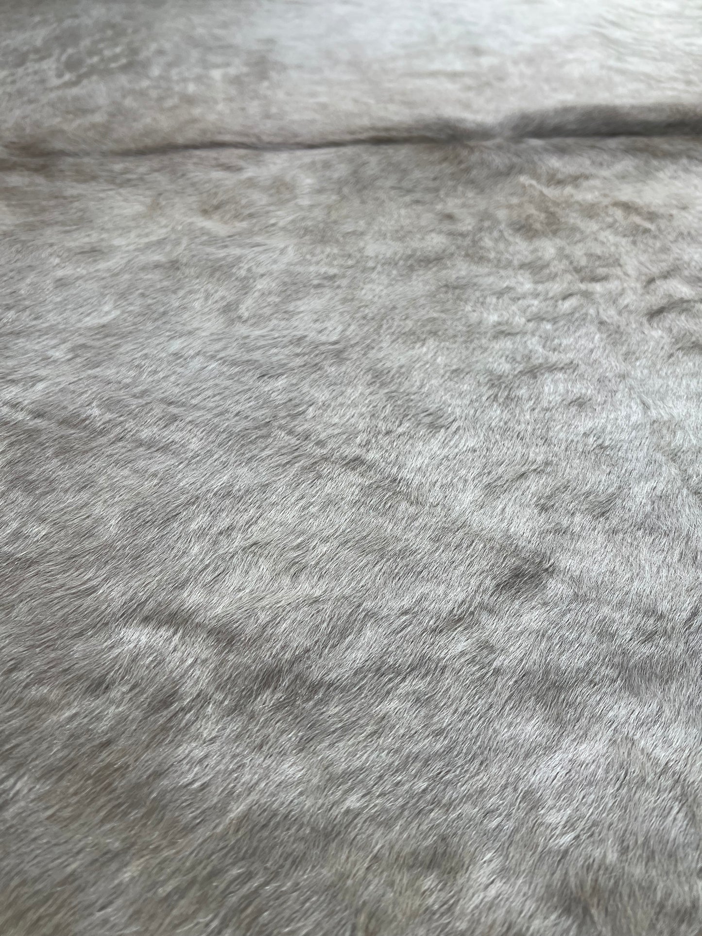 Plain Beige Cow Genuine Leather Rug XL