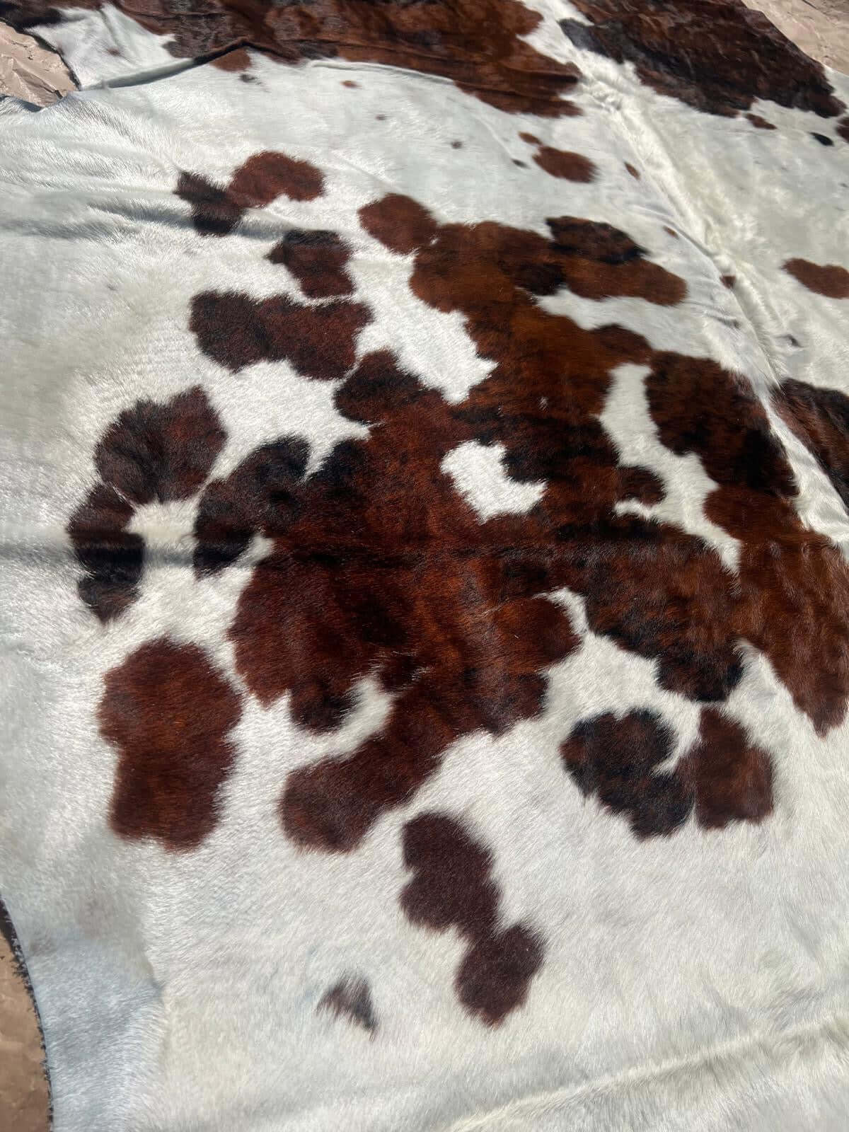 Tricolor Kuh Echtleder Teppich XL