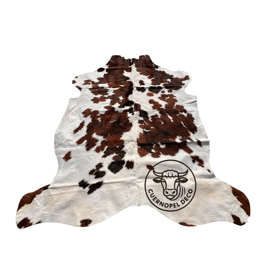 Tricolor Kuh Echtleder Teppich XL