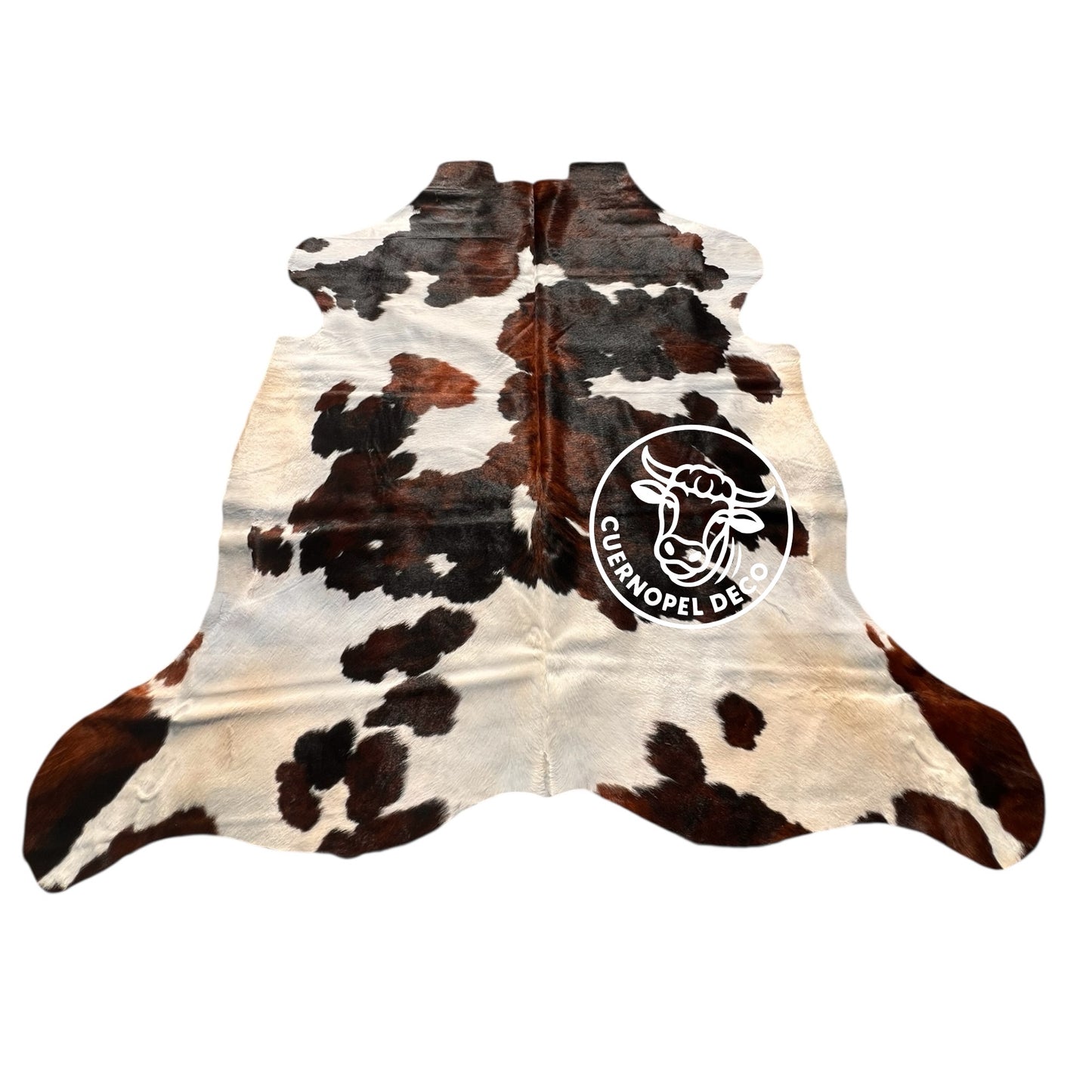 Tricolor Kuhfell Echtleder Teppich XL