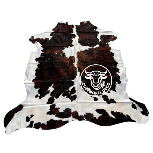 Tricolor Kuh Echtleder Teppich XL