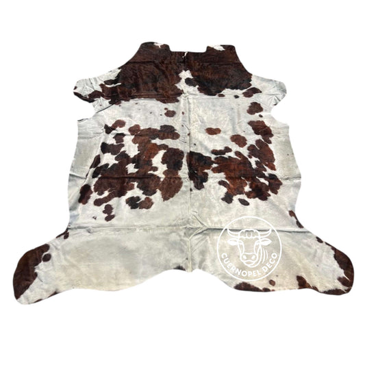 Tricolor Kuh Echtleder Teppich XL