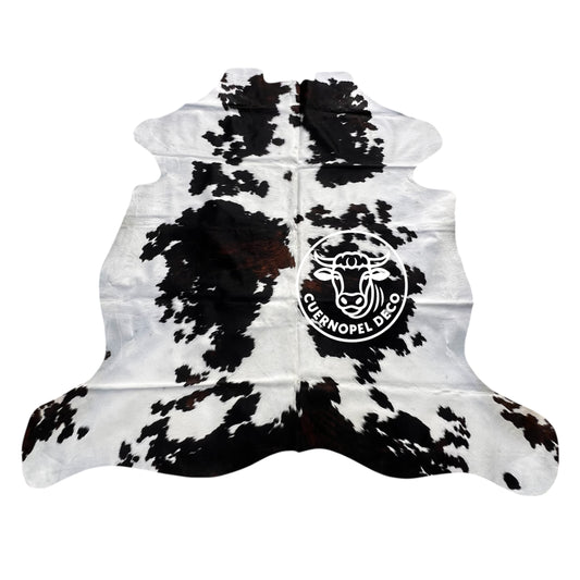 Tricolor Kuh Echtleder Teppich XL