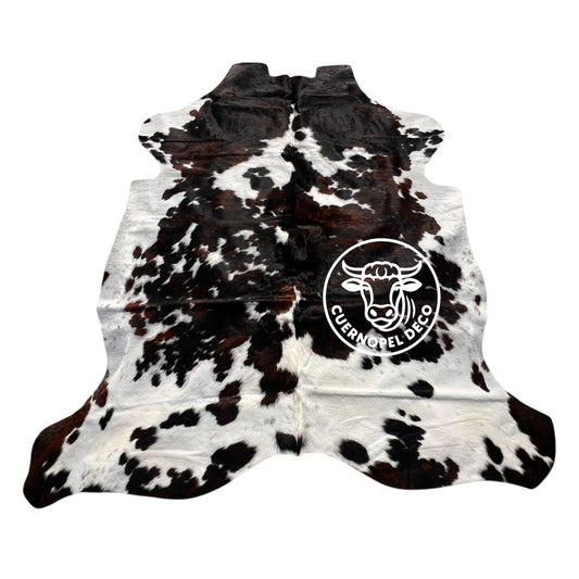 Tricolor Kuh Echtleder Teppich XL