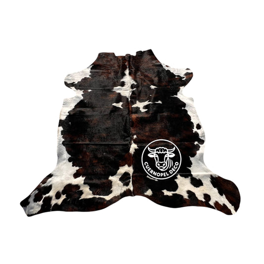 Tricolor Kuh Echtleder Teppich XL