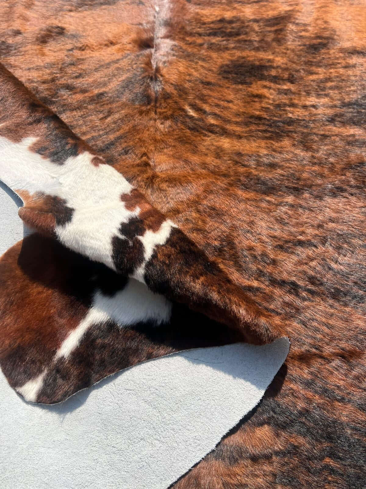 Brindle gestreifte echte Kuhfellteppich XL